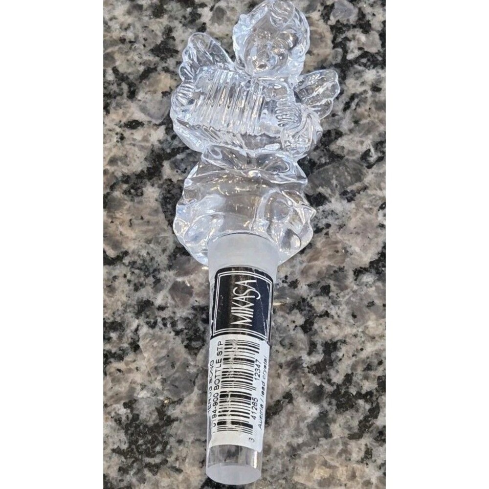 Mikasa Austrian Lead Crystal "Cherub Song" Wine Bottle Stopper